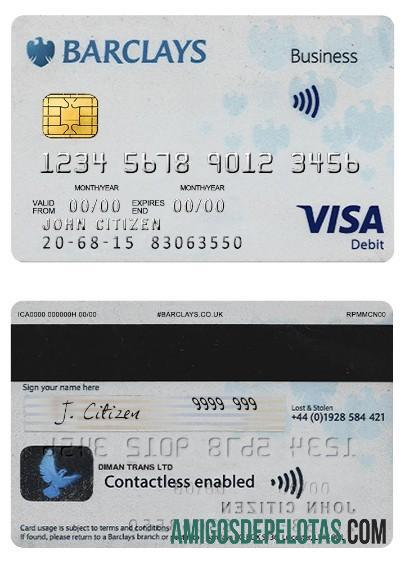 Cartão Visa Barclays PLC do Reino Unido baixar para verificação